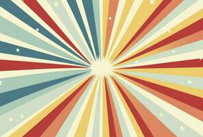 Retro background with curved, rays or stripes in the center. Sunburst or sun burst retro background, Generative AI photo
