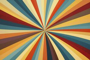 Retro background with curved, rays or stripes in the center. Sunburst or sun burst retro background, Generative AI photo