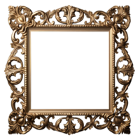 Decorative vintage frames and borders,Gold photo frame with corner, Vector design decoration pattern style, generative ai png