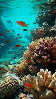 ai generativo hermosa submarino coral arrecife escena en foto