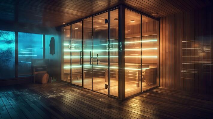 AI Generative Inside detail of a sauna room in luxury health spa beauty  center showing interior design 26866035 Stock Photo at Vecteezy