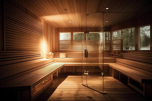 AI Generative Inside detail of a sauna room in luxury health spa beauty  center showing interior design 26866035 Stock Photo at Vecteezy