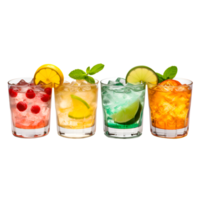Summer Cocktail Drink Glasses Clipart AI Generated png