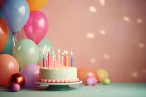 Happy birthday background with copy space photo