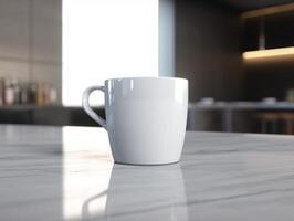 Mockup of mug on bar background photo