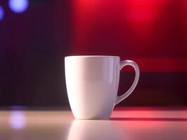 Mockup of mug on bar background photo