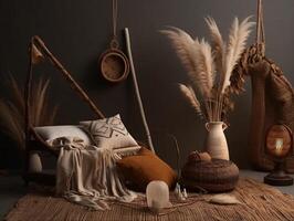 comercial minimalistic boho composition with copy space photo