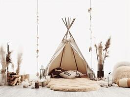 comercial minimalistic boho composition with copy space photo