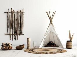 comercial minimalistic boho composition with copy space photo