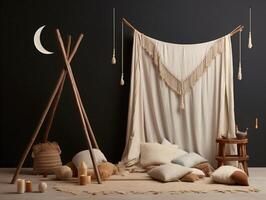 comercial minimalistic boho composition with copy space photo
