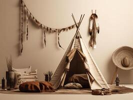comercial minimalistic boho composition with copy space photo