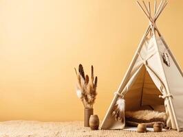 comercial minimalistic boho composition with copy space photo