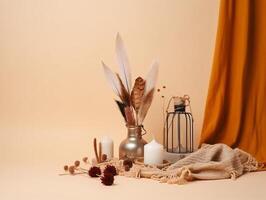 comercial minimalistic boho composition with copy space photo