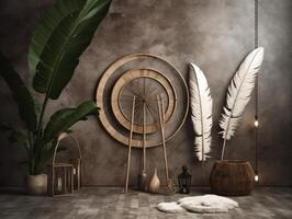 comercial minimalistic boho composition with copy space photo