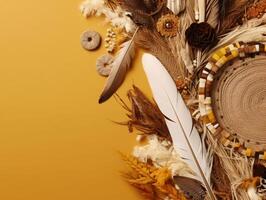comercial minimalistic boho composition with copy space photo