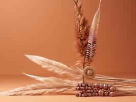 comercial minimalistic boho composition with copy space photo