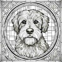 Stained Glass Dog Coloring pages photo