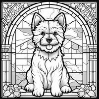 Stained Glass Dog Coloring pages photo