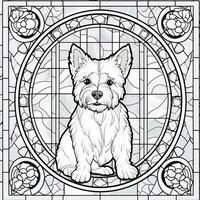 Stained Glass Dog Coloring pages photo