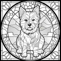 Stained Glass Dog Coloring pages photo