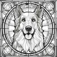 Stained Glass Dog Coloring pages photo