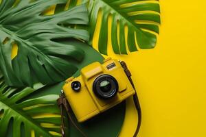 Summer vacation composition with copy space photo