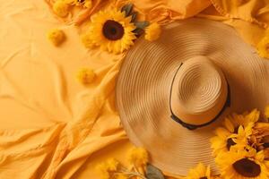 Summer vacation composition with copy space photo