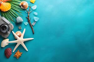 Summer vacation composition with copy space photo