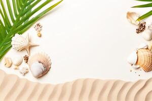 Summer vacation composition with copy space photo