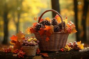 autumn composition with copy space AI Generative photo