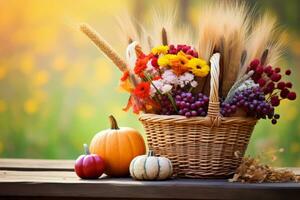 autumn composition with copy space AI Generative photo
