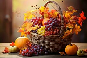 autumn composition with copy space AI Generative photo