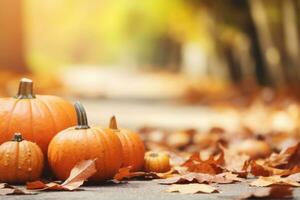 autumn composition with copy space AI Generative photo