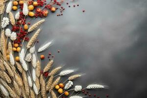 autumn composition with copy space AI Generative photo