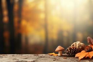 autumn composition with copy space AI Generative photo