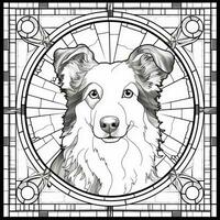 Stained Glass Dog Coloring pages photo