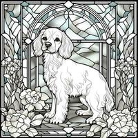 Stained Glass Dog Coloring pages photo