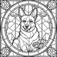 Stained Glass Dog Coloring pages photo