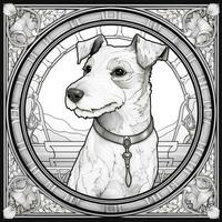 Stained Glass Dog Coloring pages photo