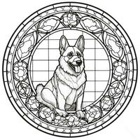 Stained Glass Dog Coloring pages photo