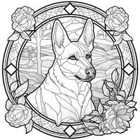 Stained Glass Dog Coloring pages photo