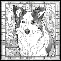 Stained Glass Dog Coloring pages photo