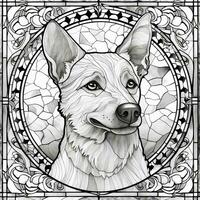 Stained Glass Dog Coloring pages photo