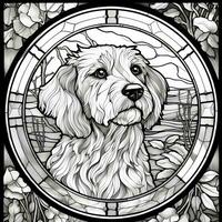 Stained Glass Dog Coloring pages photo