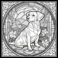 Stained Glass Dog Coloring pages photo