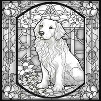 Stained Glass Dog Coloring pages photo