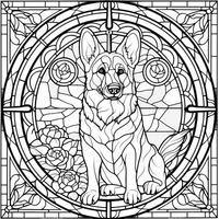 Stained Glass Dog Coloring pages photo