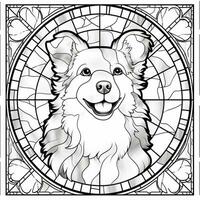 Stained Glass Dog Coloring pages photo