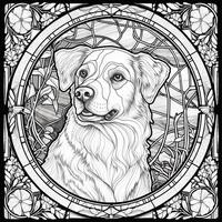 Stained Glass Dog Coloring pages photo