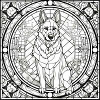 Stained Glass Dog Coloring pages photo